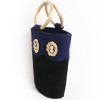 HERVÉ MASSON vintage black and Blue Suede bucket bag