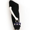 HERVÉ MASSON vintage black and Blue Suede bucket bag