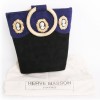 HERVÉ MASSON vintage black and Blue Suede bucket bag