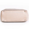 CHANEL "Biarritz" golden bronze coated canvas bag and pink beige