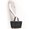 CHANEL black and white "line travel" tote bag