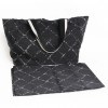 CHANEL black and white "line travel" tote bag