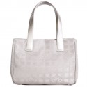 Sac CHANEL en toile argent "ligne voyage"