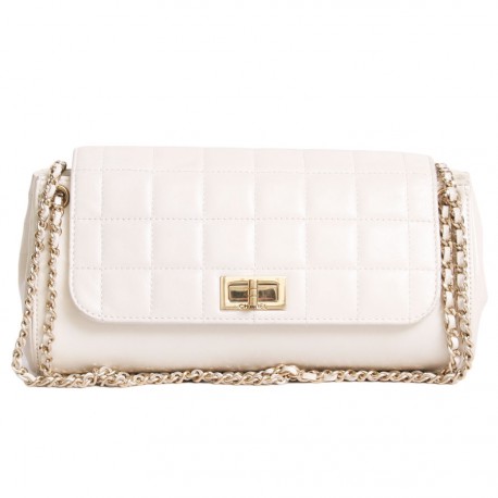 Sac CHANEL accordeon en cuir d'agneau beige