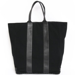 CHANEL tote bag in black jersey and leather