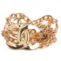 Belt CHANEL T 70 double rank golden chain