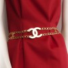 Ceinture CHANEL T 70 double rang chaîne dorée 