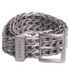 Ceinture CHANEL T 85 triple chaîne métal argent mat