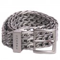 Belt CHANEL T 85 triple Matt silver metal chain