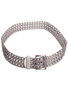 Ceinture CHANEL  T 85 triple chaîne métal argent mat