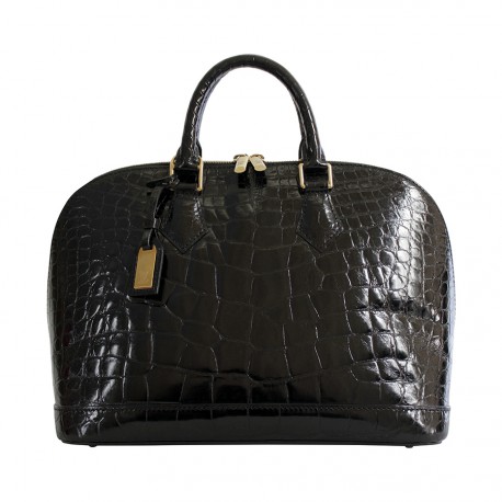 Louis Vuitton Black Alligator and Monogram Charms Linda Scarf Bag