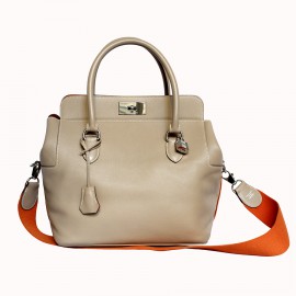 "Toolbox" cream and orange HERMES bag