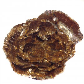 Large pin CHANEL Camellia bronze sequined