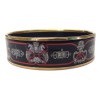 Large HERMES bracelet in black enamel and gilt gold metal