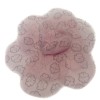 Broche camélia CHANEL en voile rose pâle