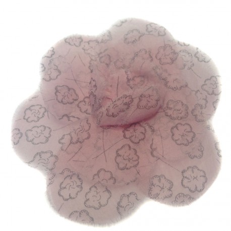 Broche CHANEL voile rose camélias