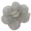 Broche camélia CHANEL en voile gris 