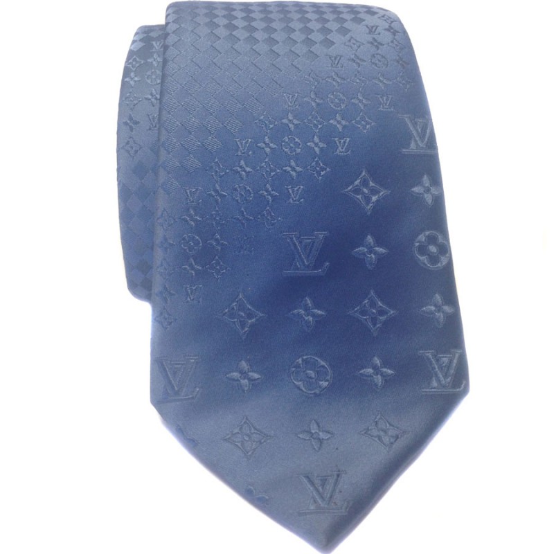 Silk tie Louis Vuitton Blue in Silk - 31422437