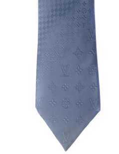 LOUIS VUITTON blue silk tie