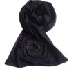 Blue CHANEL scarf dark cashmere, silk and Swarovski rhinestones