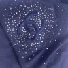 Blue CHANEL scarf dark cashmere, silk and Swarovski rhinestones