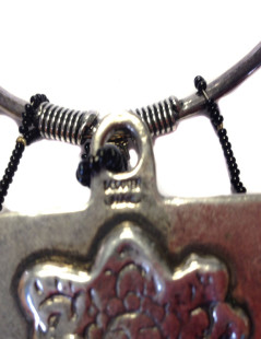 Ras SCOOTER collar to the neck in silver plate with square pendant