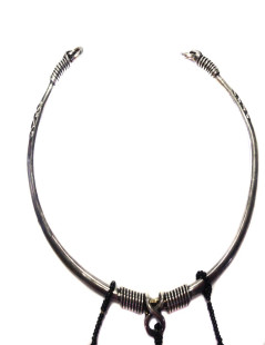 Ras SCOOTER collar to the neck in silver plate with square pendant