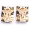 Clips of ear HERMES in gold and blue enamel