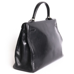 Sac Kelly 35 HERMES vintage en box noir