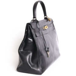 Sac Kelly 35 HERMES vintage en box noir