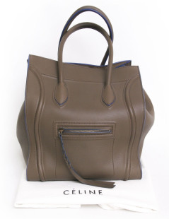 Bag "phantom square" CELINE leather oakum and blue borders