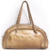 CHANEL gold leather aged "bowling" bag