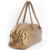 CHANEL gold leather aged "bowling" bag