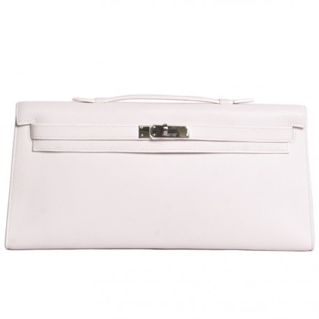 Pochette Kelly HERMES cuir blanc