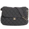 sac besace CHANEL en jersey gris 