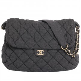 Bag CHANEL bag in quilted gray jersey