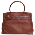 Kelly Relax HERMES leather bag smooth Fawn silkim