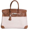 sac Birkin 30 HERMES en toile et cuir