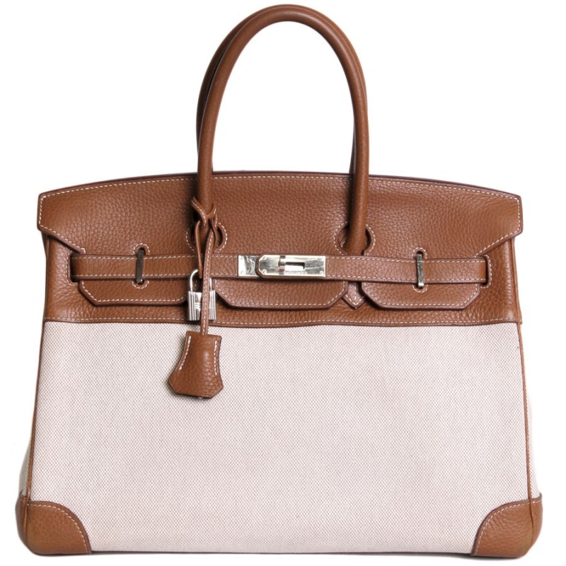 Hermes Birkin 35 Fray Canvas Leather - GB10454M - Global Boutique