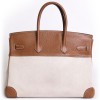 sac Birkin 30 HERMES en toile et cuir