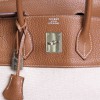 sac Birkin 30 HERMES en toile et cuir