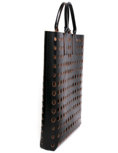 MARNI Tote Leather perforated black