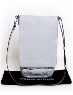 SONIA RYKIEL satchel in blue sky grained calf