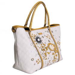 Sac  cabas GUCCI en cuir et toile enduite