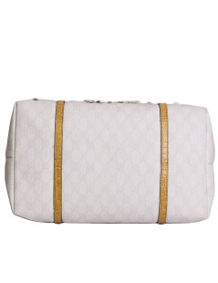 Bag GUCCI TOTE in canvas monogram and yellow exotic leather