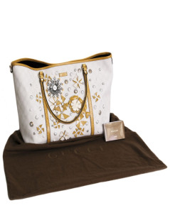 Sac  cabas GUCCI en cuir exotique et toile monogram