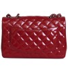 CHANEL Jumbo red patent leather bag