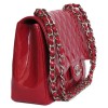 CHANEL Jumbo red patent leather bag