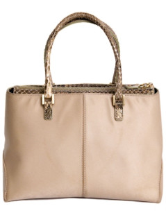 Mini handbag TOD's leather Duchess and python gold satin