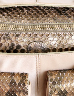 Mini handbag TOD's leather Duchess and python gold satin